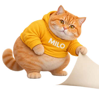 MILO lifts a paper corner and looks underneath.